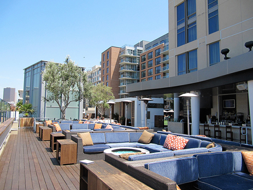 Daytime cabanas at the rooftop Float at the Hard Rock Hotel San Diego.