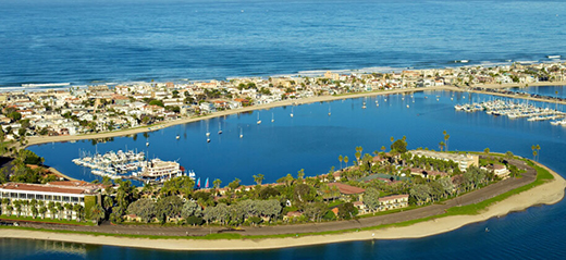 Birds eye view of Bahia Resort Hotel.