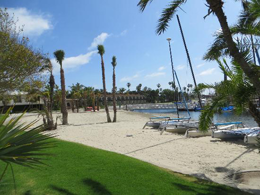 Beach property at the Bahia Hotel in San Diego, CA.