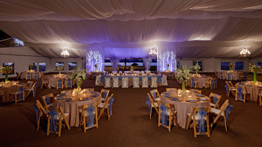 A view of a wedding reception at the Hyatt Regency Mission Bay Spa & Marina.