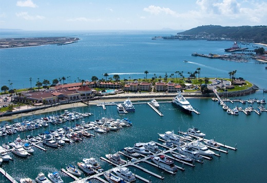 Birds eye view of the Marina near the Kona Kai Resort & Marina.