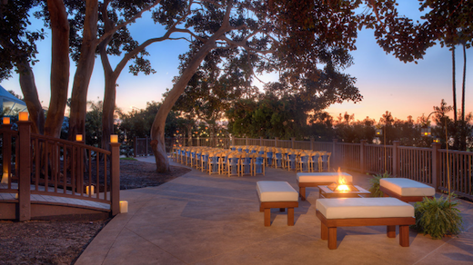 Outdoor event space at the Hyatt Regency Mission Bay Spa & Marina.