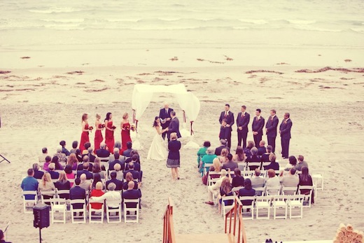 Wedding on the beach at the La Jolla Shores Hotel.