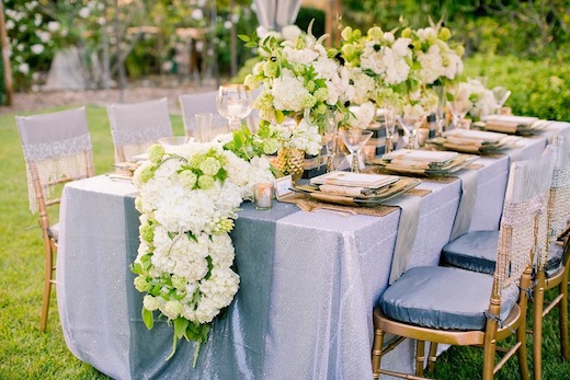 Table setting by Brilliant Event Design at a San Diego wedding reception.