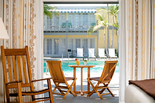 View of the pool at the Lafayette Hotel from a guest room.