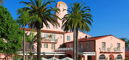 Hotel view of La Valencia in San Diego