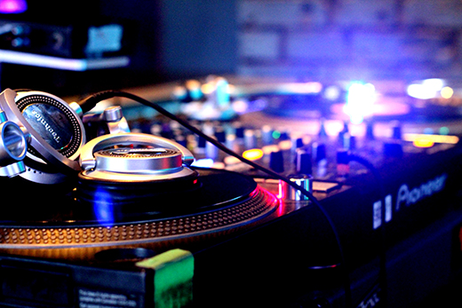 DJ Turntables Close Up