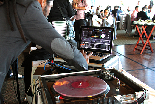 DJ playing music at a wedding