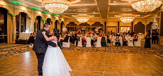 Bride and Groom Having First Dance