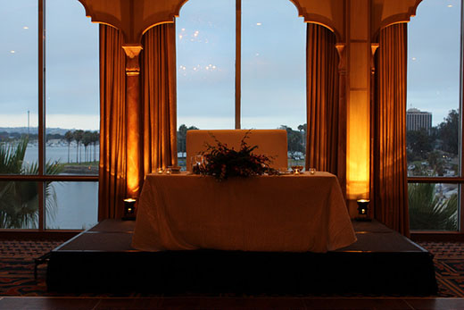 Honeymoon Table With Background Lights