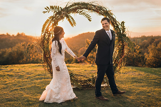 Bride and groom at Sacred Mountain